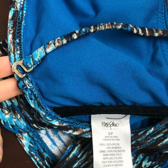 Mossimo Convertible Blue Strapless Halter Swim Suit Top Women's - Picture 4 of 4